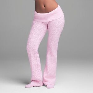 Skims, Sweater Knit Foldover Pants, Baby Pink, XS